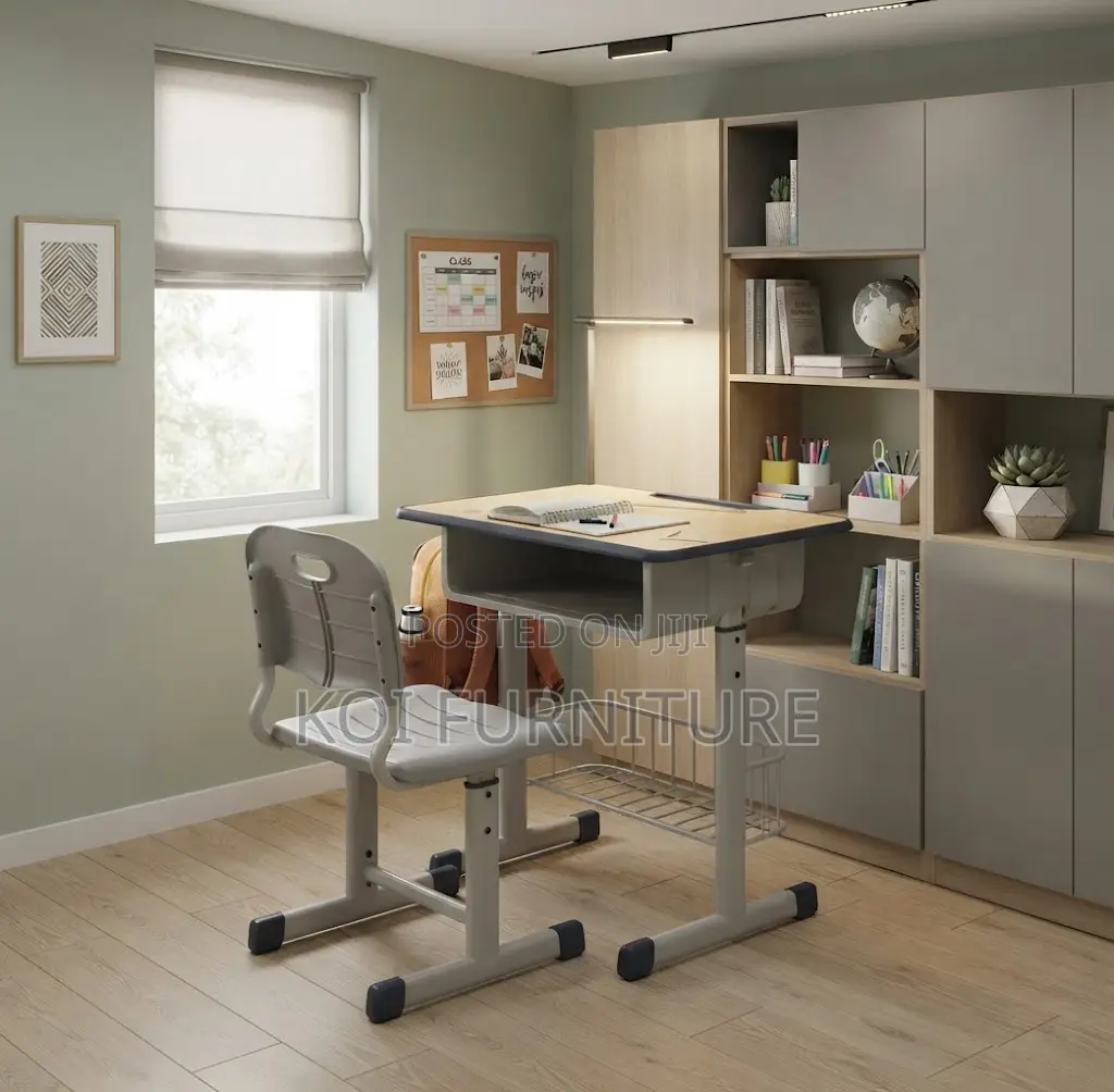 Home Desk; Study Adjustable Home Kindergarten Desk Chair Set