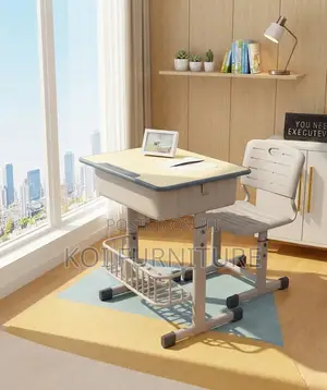 Home Desk; Study Adjustable Home Kindergarten Desk Chair Set