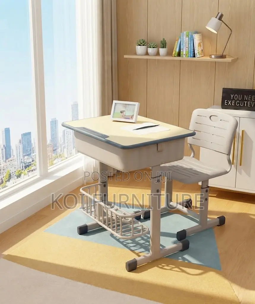 Home Desk; Study Adjustable Home Kindergarten Desk Chair Set