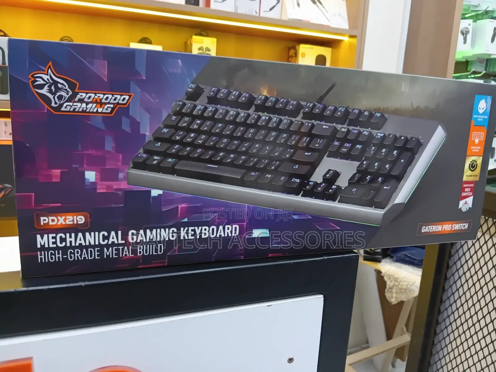 Porodo PDX219 Full-Size Wired Mechanical Gaming Keyboard - Black