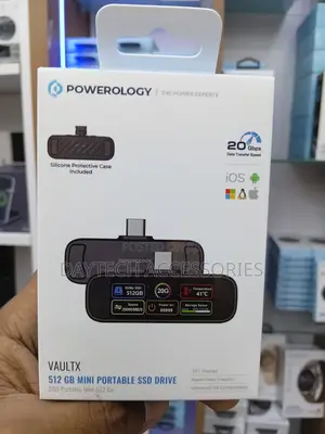 The Powerology Vaultx 512GB Mini Portable SSD Drive
