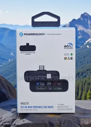 Powerology Vaultx 512gb Mini Portable SSD (Pwp512gbk)
