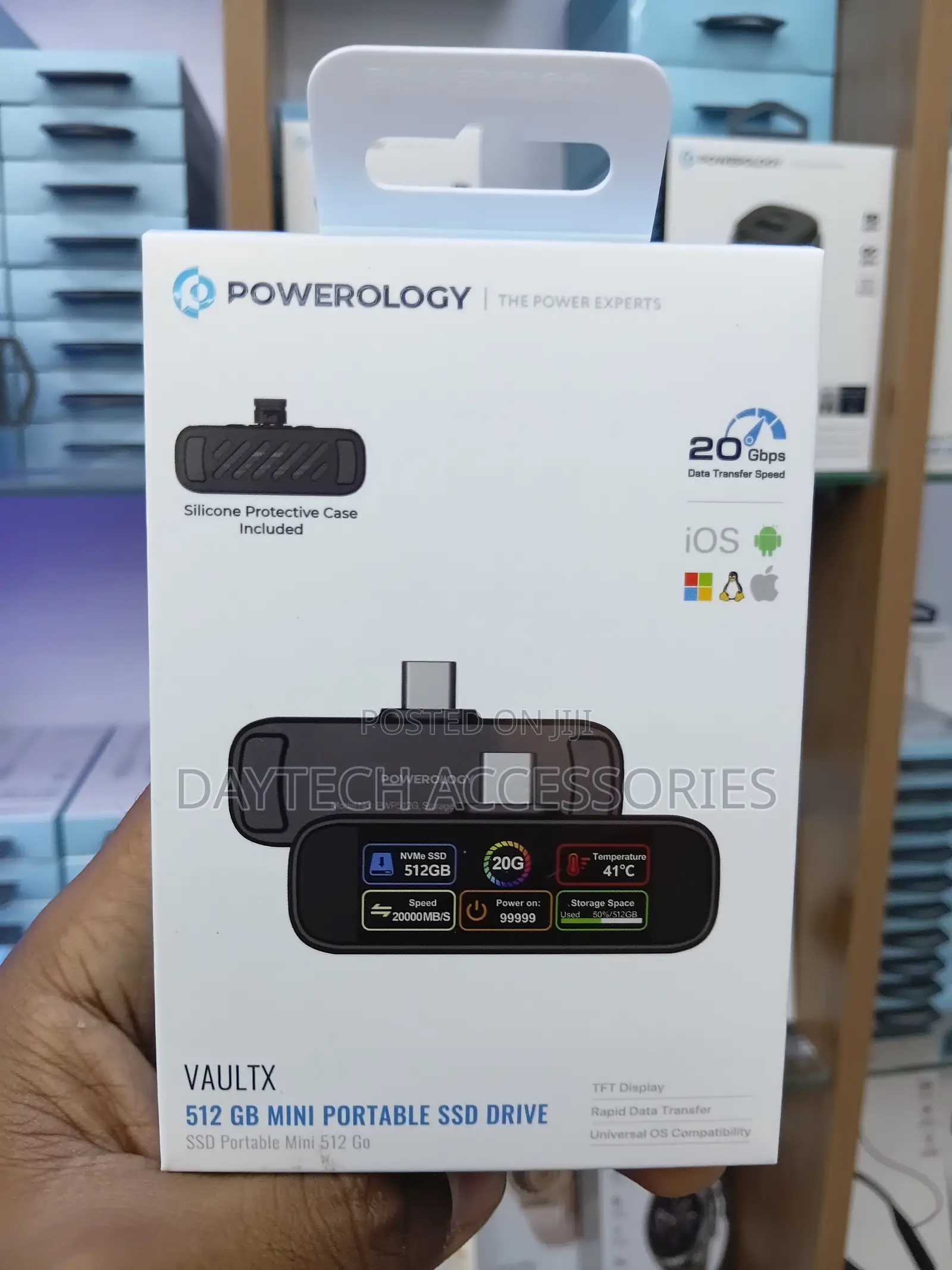 Powerology Vaultx 512gb Mini Portable SSD (Pwp512gbk)