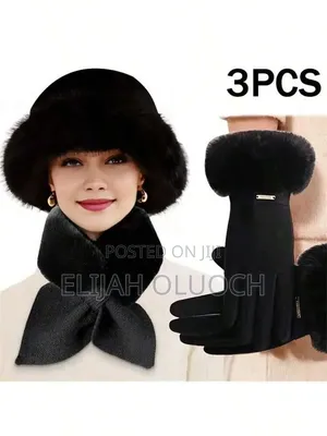 3-Pieces Winter Chic Black Accessories Set
