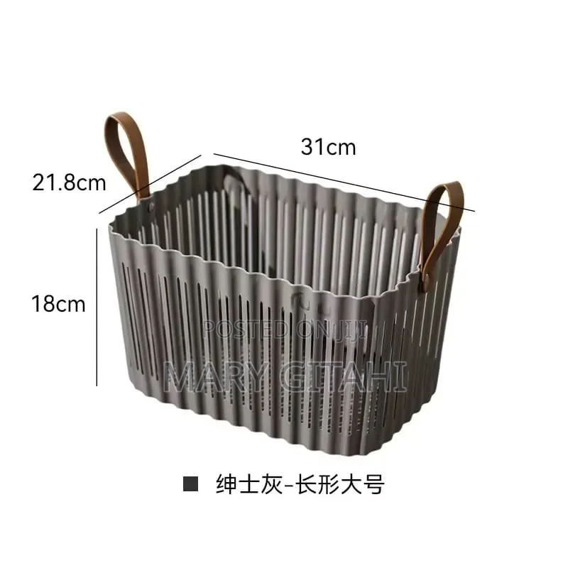 Large Plastic Basket 
Colours: White and Dark Grey.