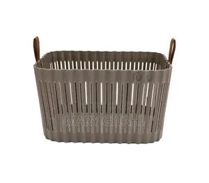 Large Plastic Basket 
Colours: White and Dark Grey.