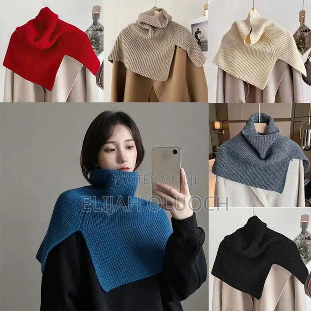 Ribbed Pullover Scarf Knit Turtleneck Shawl Wrap Neck Warmer