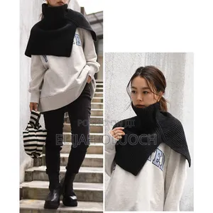Ribbed Pullover Scarf Knit Turtleneck Shawl Wrap Neck Warmer