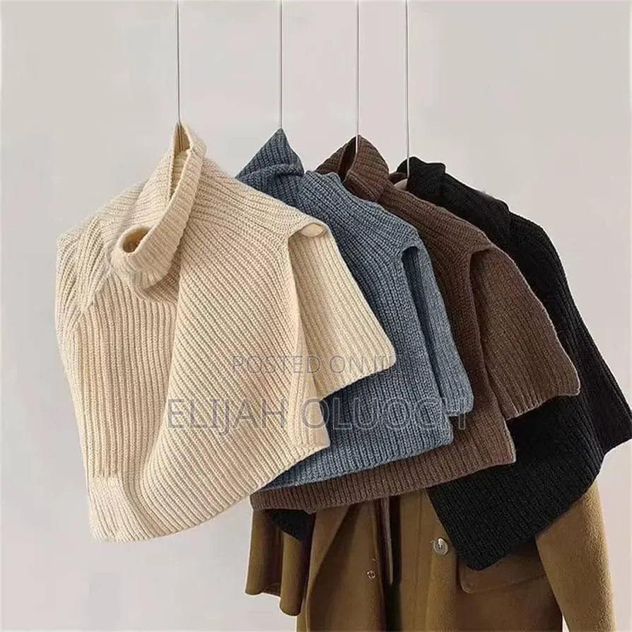 Ribbed Pullover Scarf Knit Turtleneck Shawl Wrap Neck Warmer