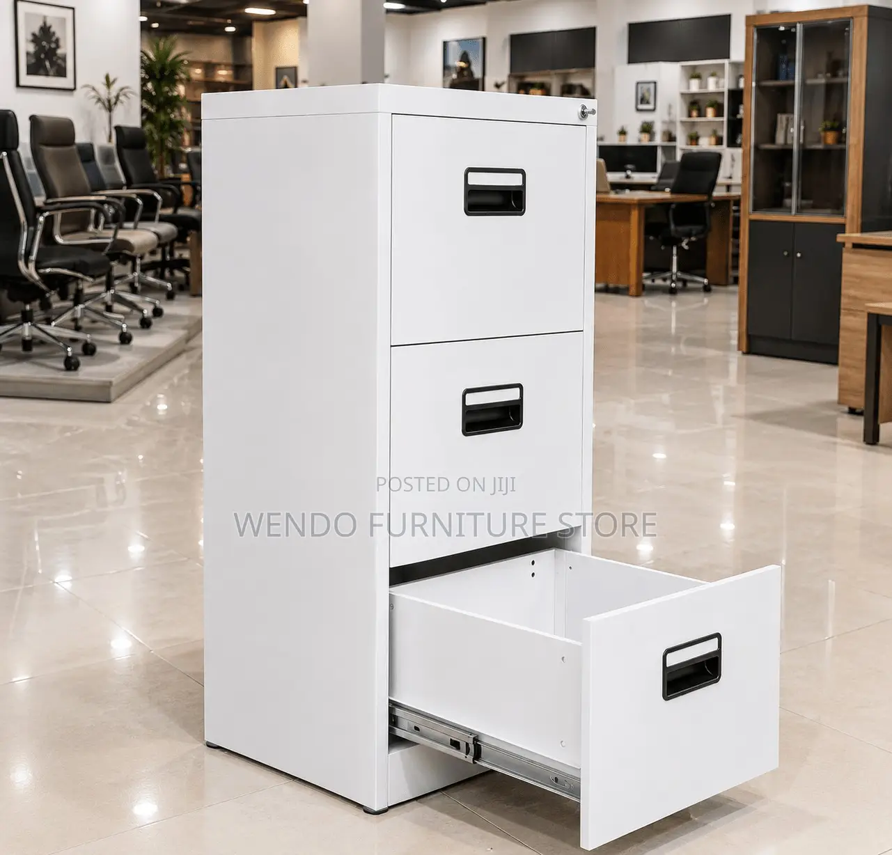 Office Cabinet; Three Drawers Executive Steel Secure Cabinet