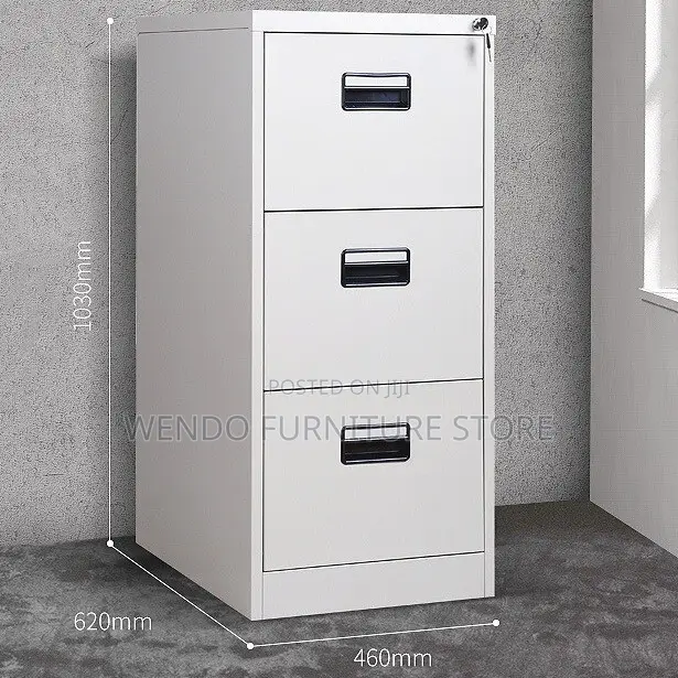 Office Cabinet; Three Drawers Executive Steel Secure Cabinet