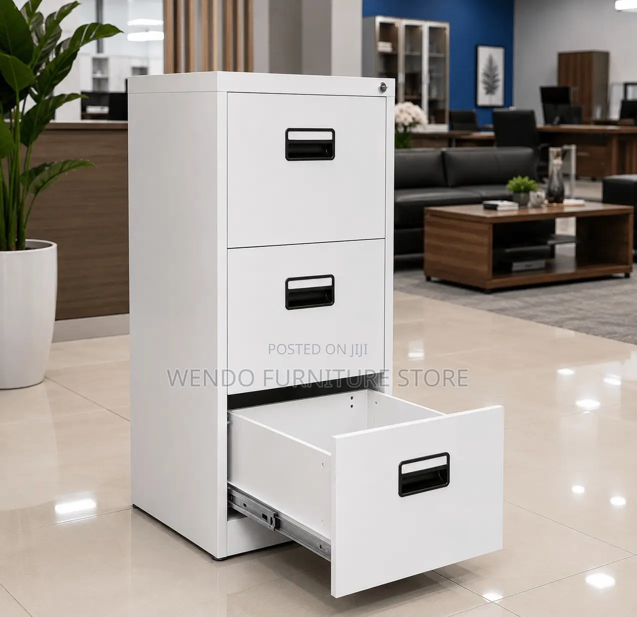 Office Cabinet; Three Drawers Executive Steel Secure Cabinet