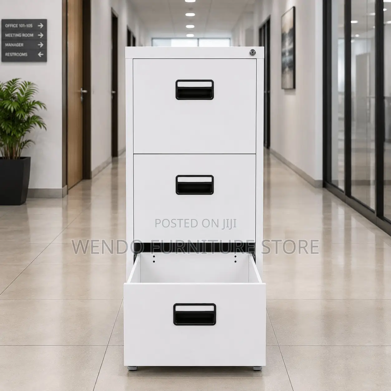 Office Cabinet; Three Drawers Executive Steel Secure Cabinet