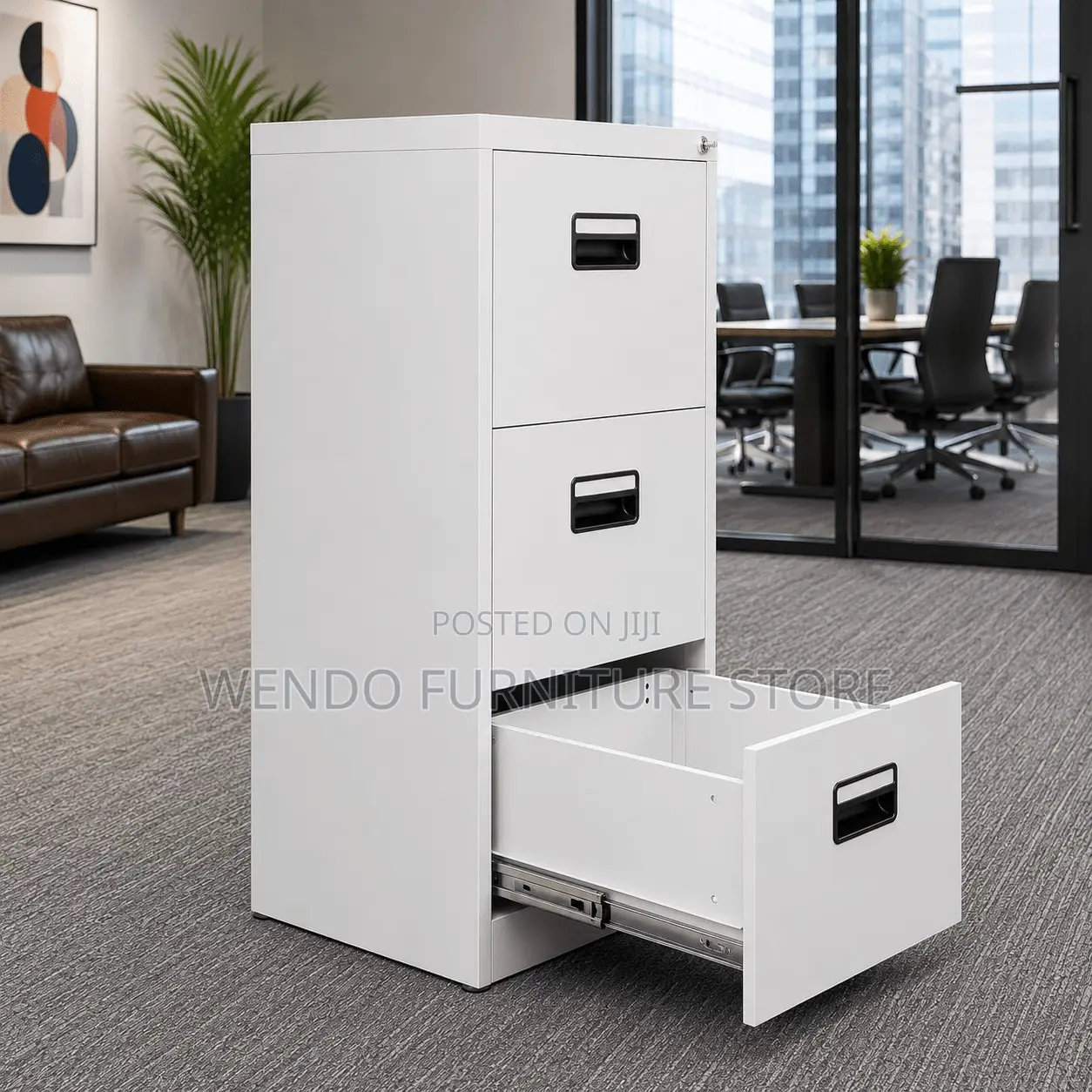 Office Cabinet; Three Drawers Executive Steel Secure Cabinet