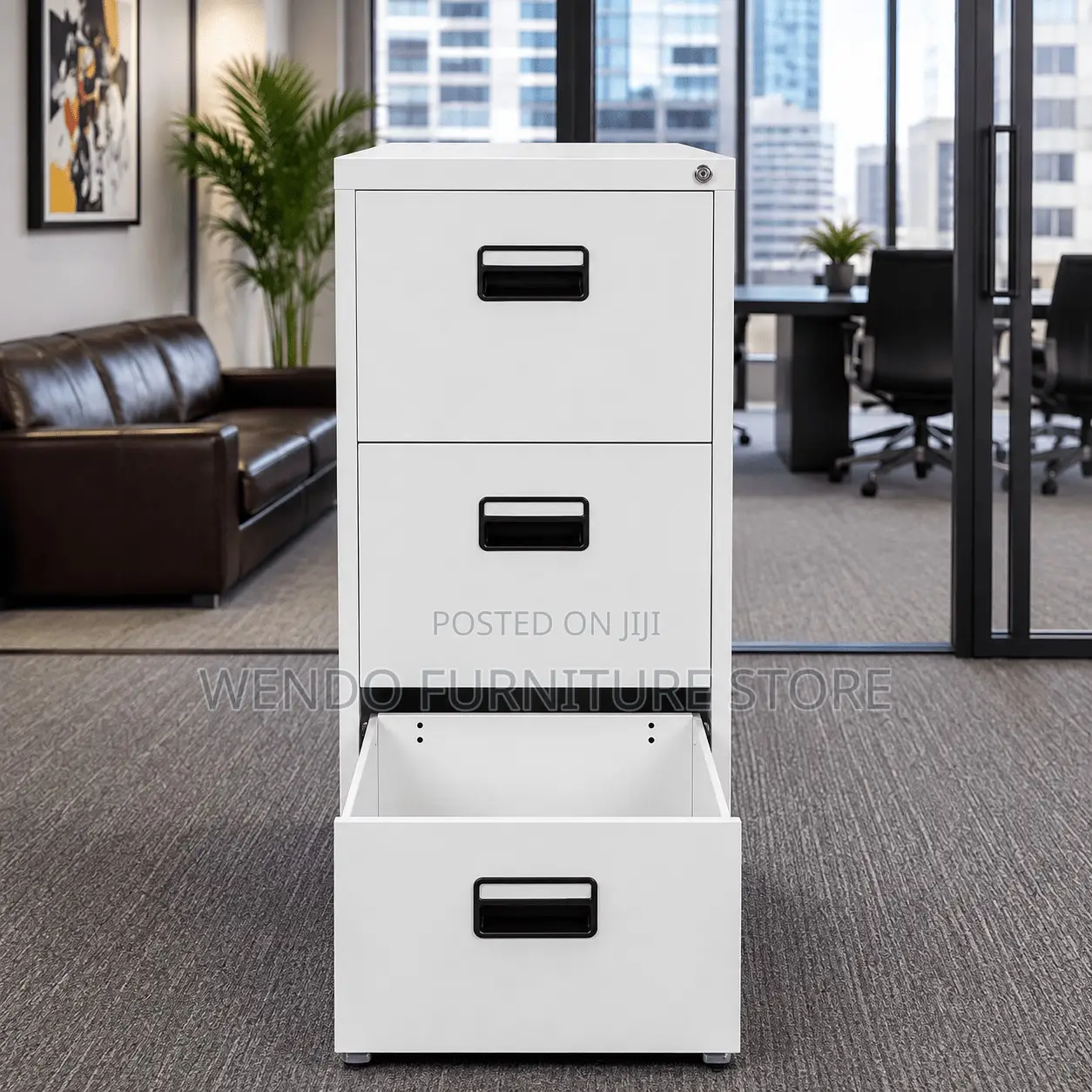 Office Cabinet; Three Drawers Executive Steel Secure Cabinet