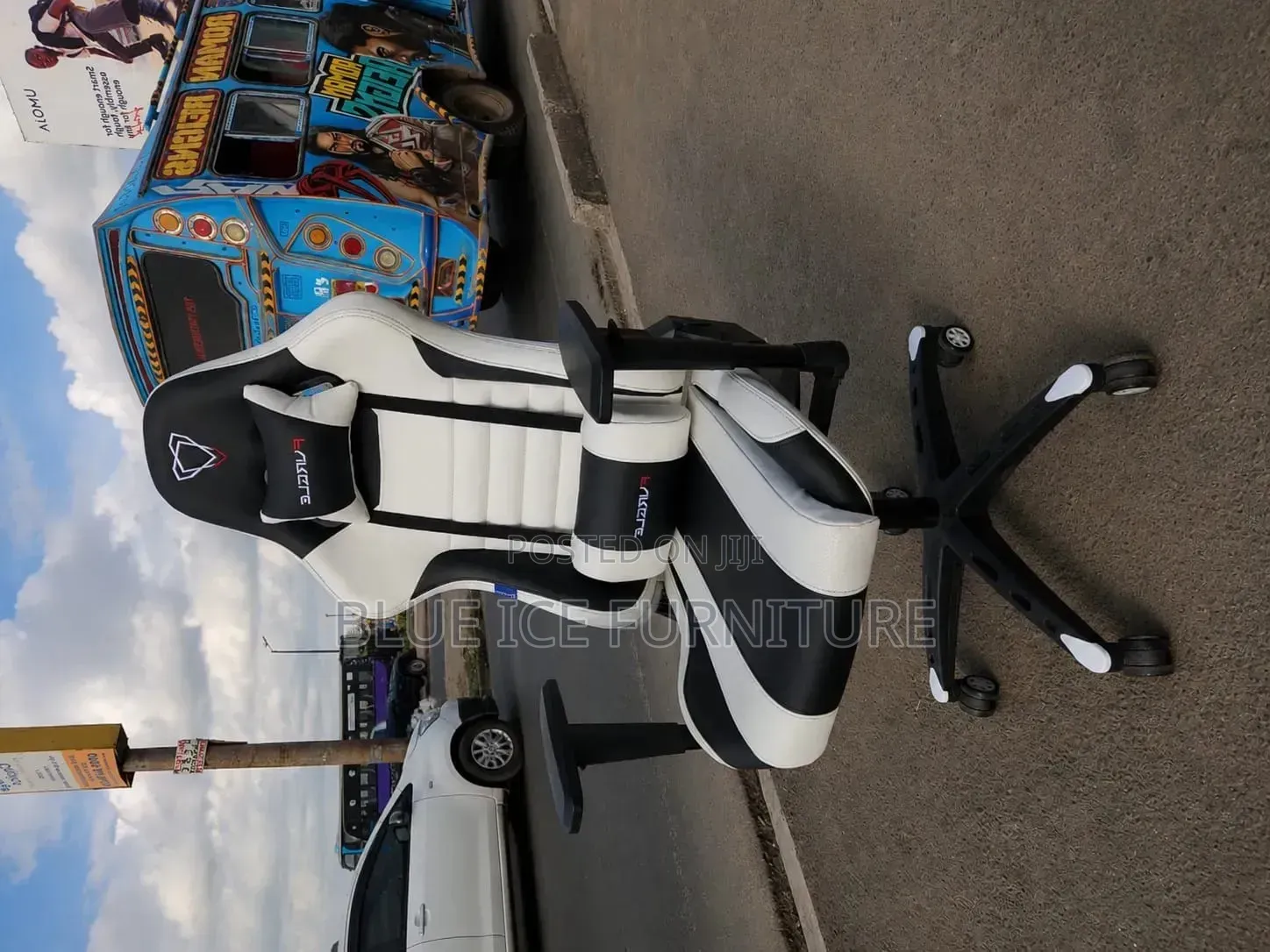 Premium Black White Gaming Chair