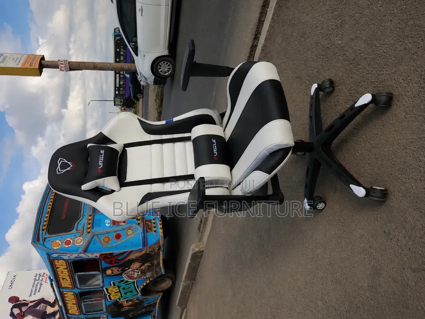 Premium Black White Gaming Chair
