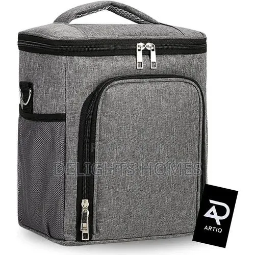 22x18x26cm Side Pocket Top and Front Zip Insulated Food Bag