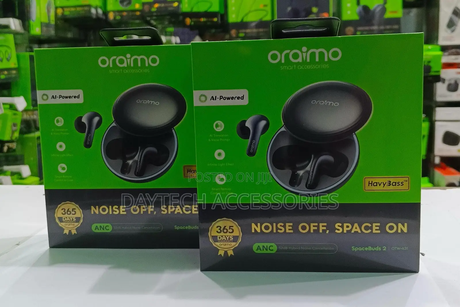 Oraimo SpaceBuds 2 AI Smart 52dB Hybrid ANC True Wireless Earbuds.