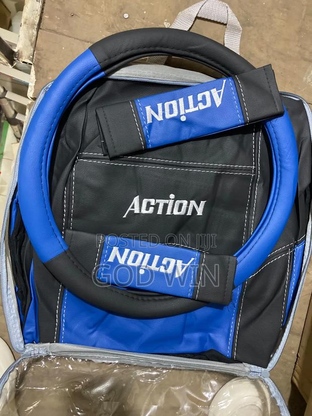 Blue Seat Covers Action - thumbnail 2