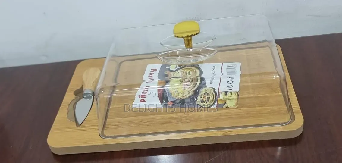 Wooden 30x20 Pizza Tray Plus Acrylic Cover and Knife_pa