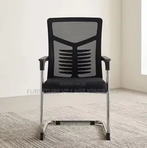 Boardroom Chair; Black Mesh Mid Back-Chrome Boardroom Chair