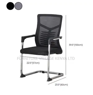 Boardroom Chair; Black Mesh Mid Back-Chrome Boardroom Chair