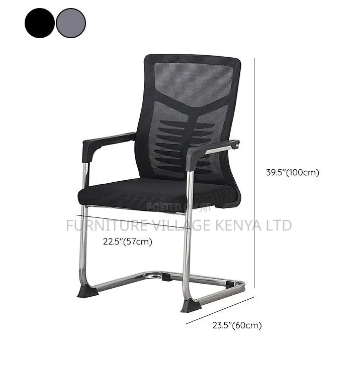 Boardroom Chair; Black Mesh Mid Back-Chrome Boardroom Chair