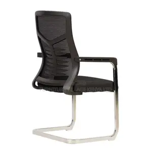 Boardroom Chair; Black Mesh Mid Back-Chrome Boardroom Chair