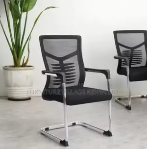 Boardroom Chair; Black Mesh Mid Back-Chrome Boardroom Chair