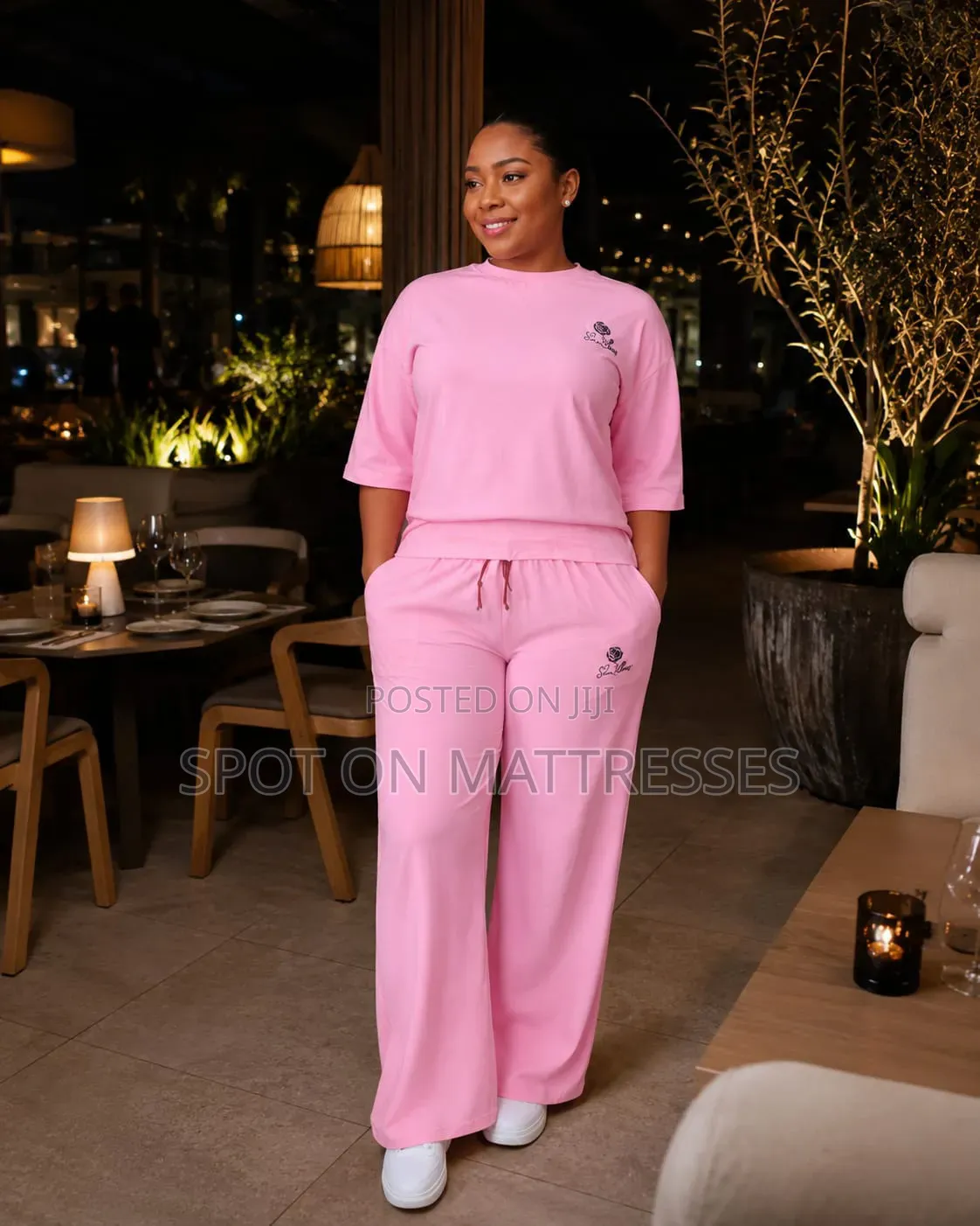 Loropiama 2pc Set. Available in Pink/Cream/Maroon. Sizes M-Xl.