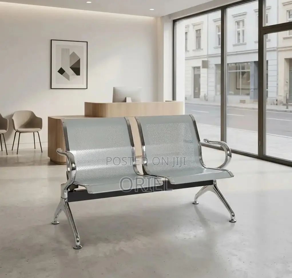 Office Chair : Steel 2-Person Office Waiting Chair