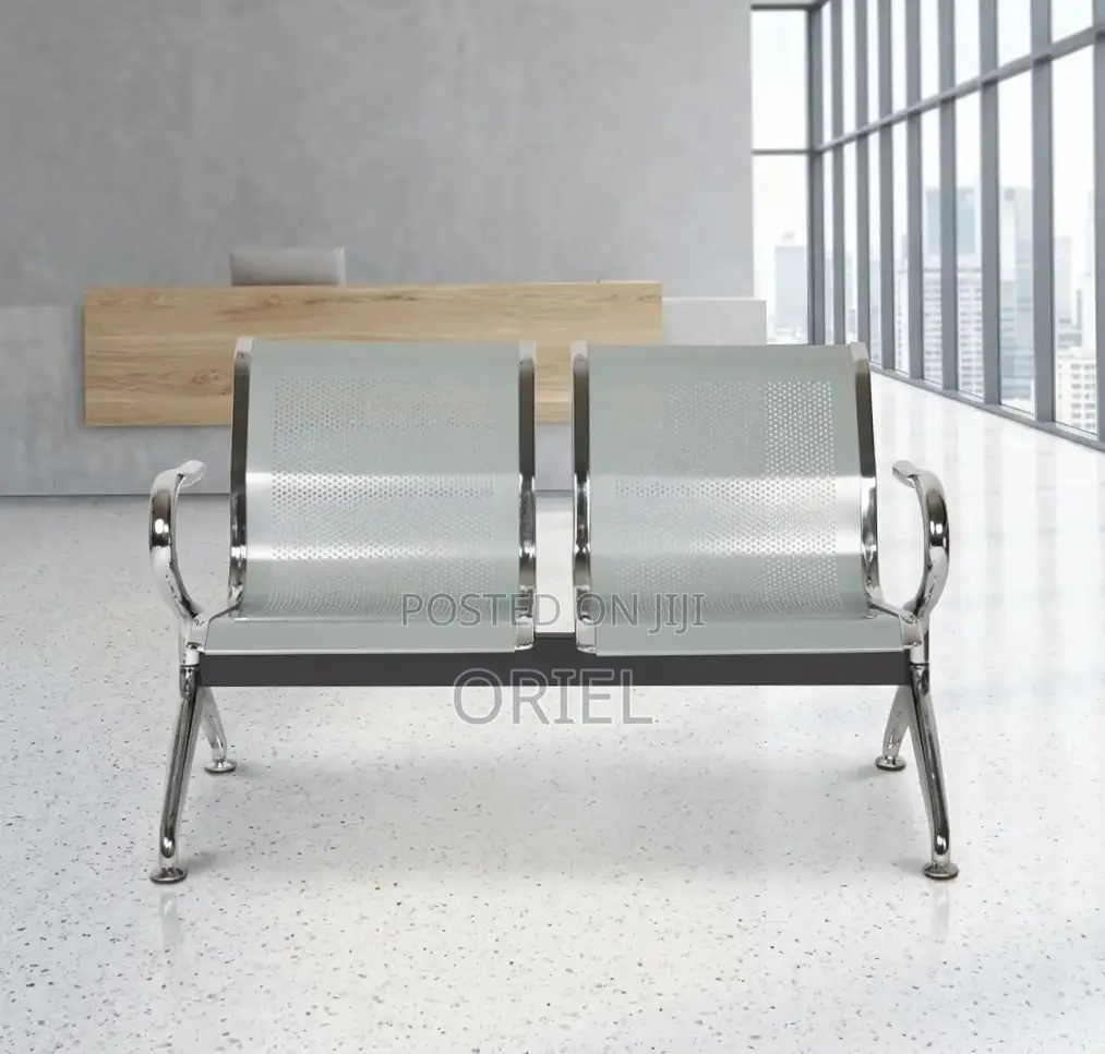 Office Chair : Steel 2-Person Office Waiting Chair
