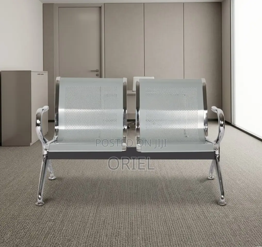 Office Chair : Steel 2-Person Office Waiting Chair
