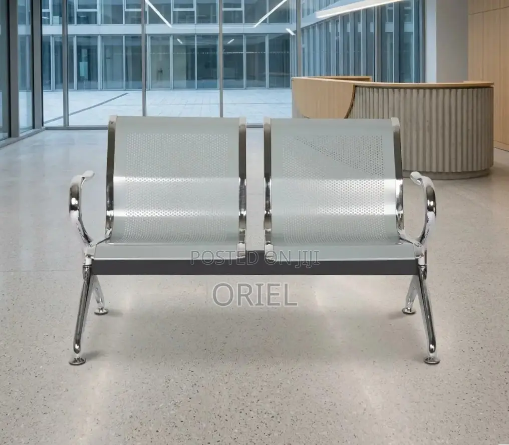 Office Chair : Steel 2-Person Office Waiting Chair