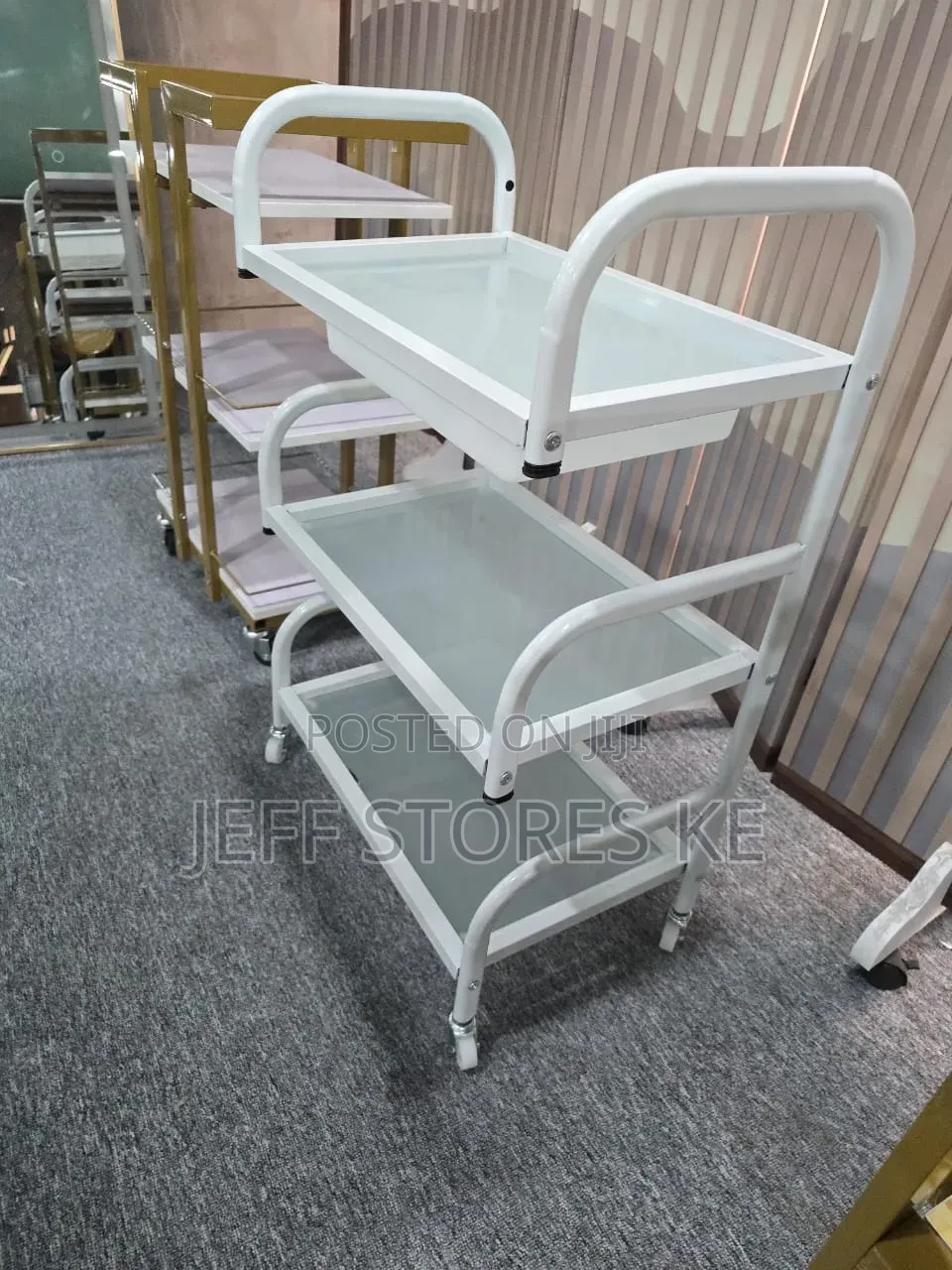 White Movable Massage Room Trolley