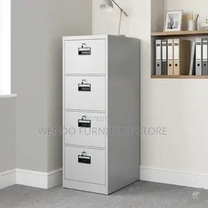 Office Cabinet; White 4-Drawer Vertical Steel Office Filing Cabinet