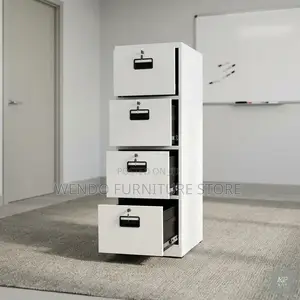 Office Cabinet; White 4-Drawer Vertical Steel Office Filing Cabinet
