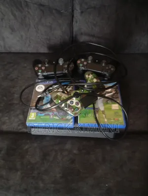 PS4 Slim With 3 Controllers and Two Games FC 24 and FC 26, HDMI Cable