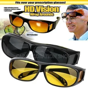 2in1 Driving Sunglasses Dark Pair for Daytime Yellow Pair for Night