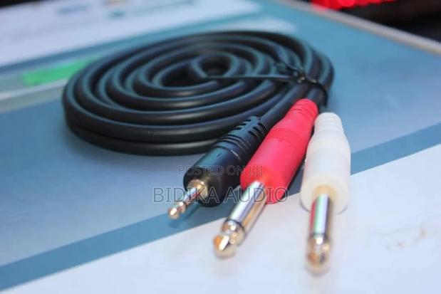 3.5mm 1/8" TRS to Dual 1/4" TS Mono Stereo Breakout Audio Cable