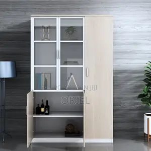 Office Cabinet : Office Wooden Filing Cabinet With Lock and Glass Door