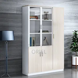 Office Cabinet : Office Wooden Filing Cabinet With Lock and Glass Door