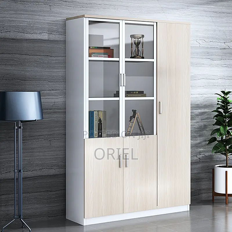 Office Cabinet : Office Wooden Filing Cabinet With Lock and Glass Door