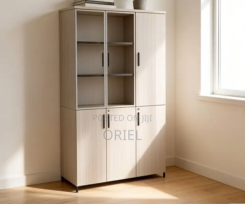 Office Cabinet : Office Wooden Filing Cabinet With Lock and Glass Door