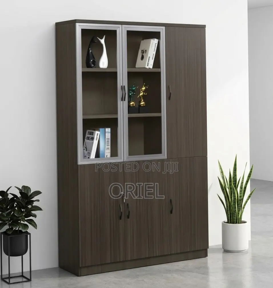 Office Cabinet : Office Wooden Filing Cabinet With Lock and Glass Door