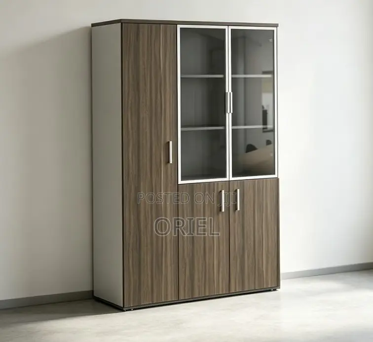Office Cabinet : Office Wooden Filing Cabinet With Lock and Glass Door
