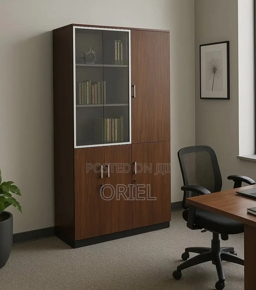 Office Cabinet : Office Wooden Filing Cabinet With Lock and Glass Door