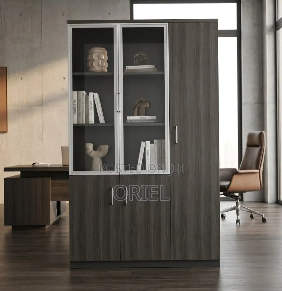 Office Cabinet : Office Wooden Filing Cabinet With Lock and Glass Door