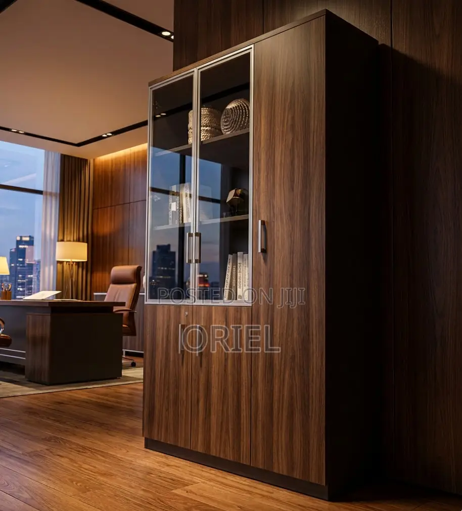 Office Cabinet : Office Wooden Filing Cabinet With Lock and Glass Door